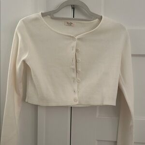 Brandy Melville/John Galt  Cream Ribbed Cardigan with cream buttons -quality